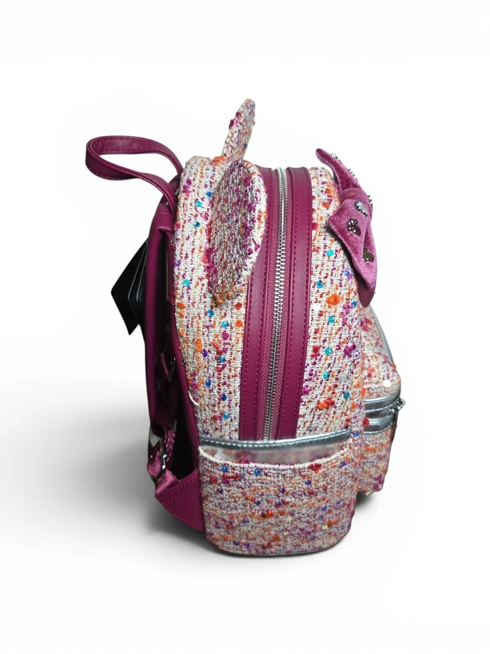 Loungefly Minnie Mouse Pink Bouclé Mini Backpack BoxLunch Exclusive NWT